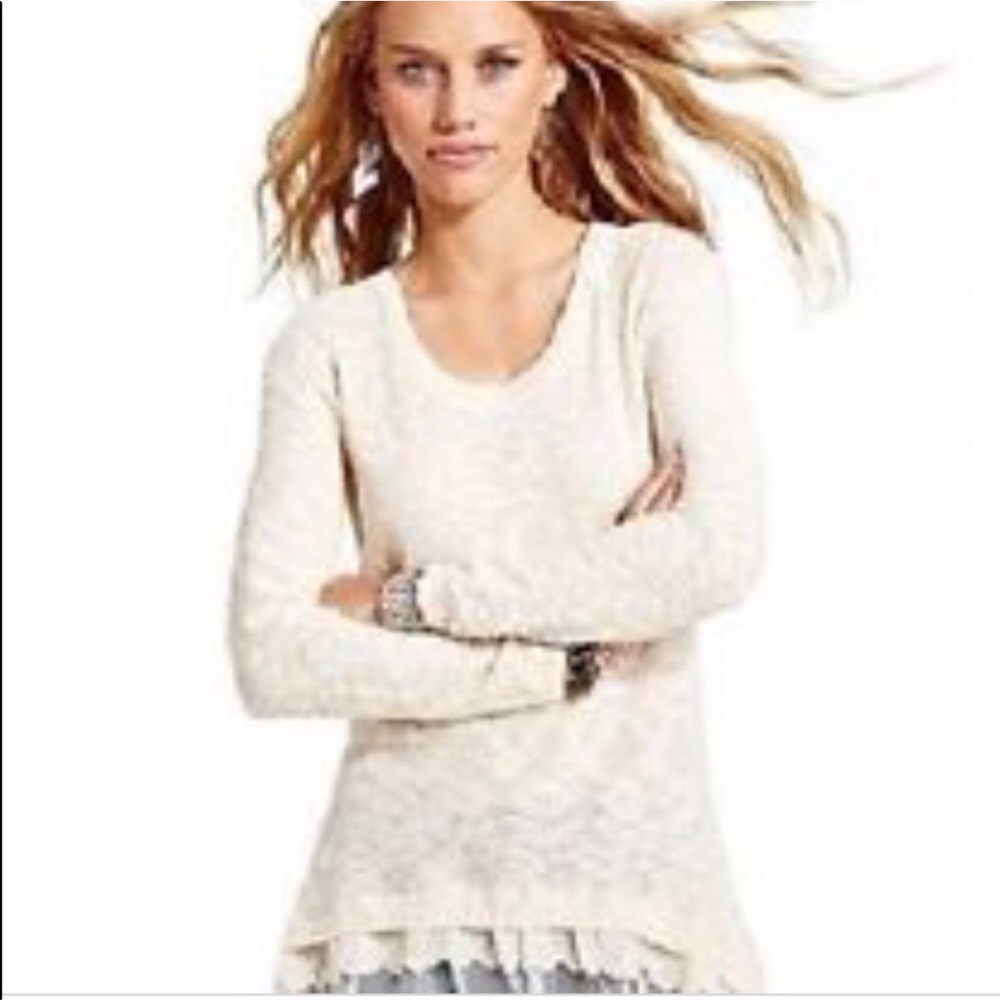 American Rag Cream Frill Sweater